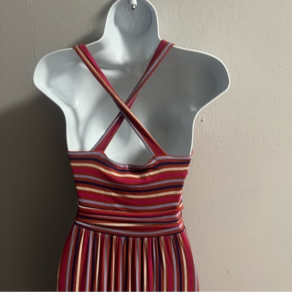 Anthropologie Maeve Pink Striped Gabriela Ruffle Dress XS - Picture 9 of 16